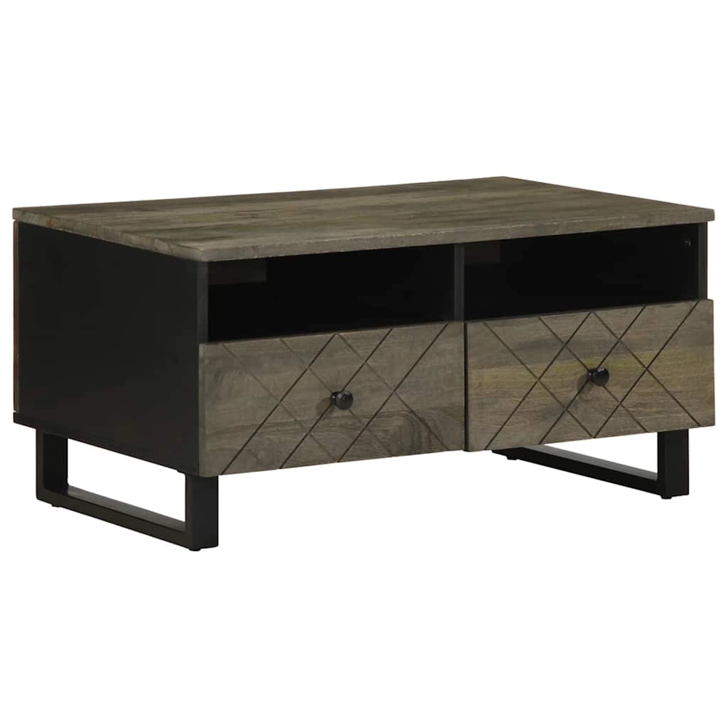 vidaXL Couchtisch Schwarz 80x54x40 cm Massivholz Mango 4017697 günstig online kaufen