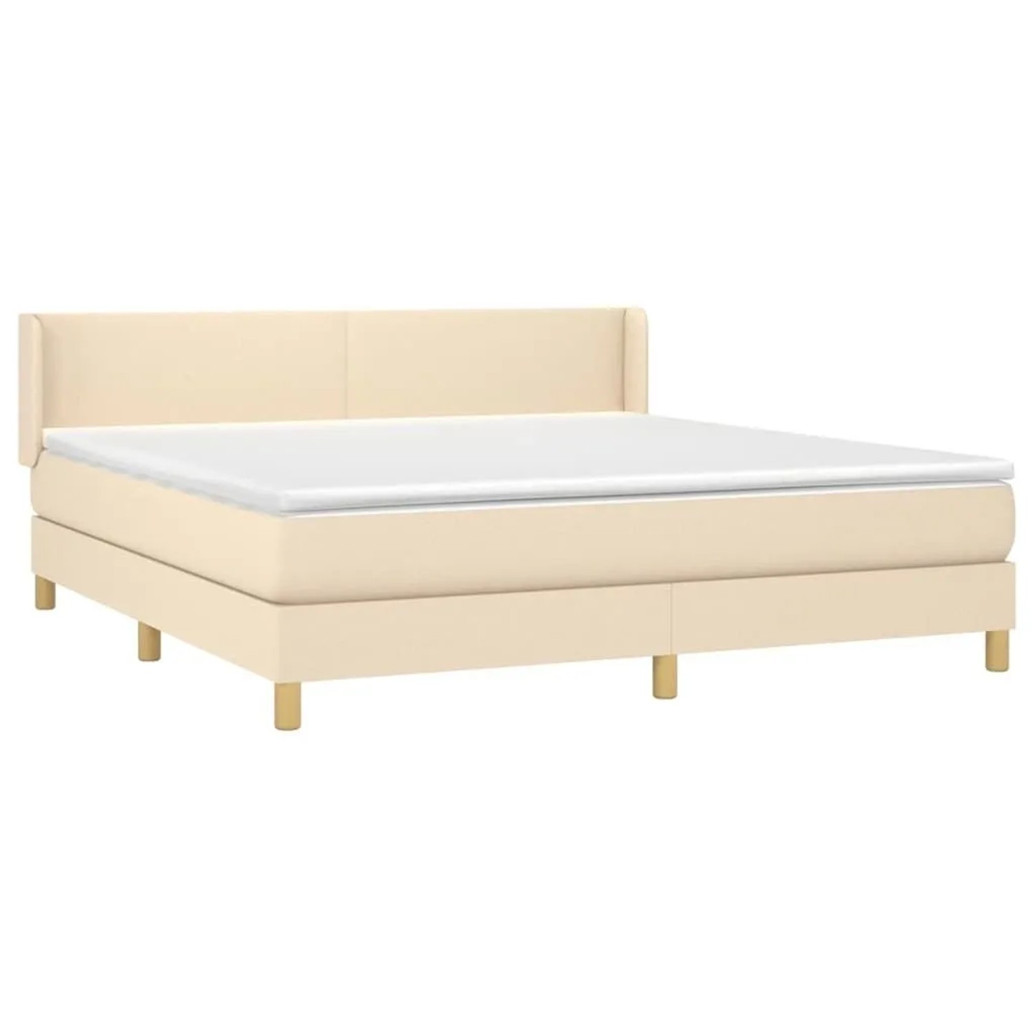vidaXL Boxspringbett mit Matratze Creme 180x200 cm Stoff 3130134 günstig online kaufen