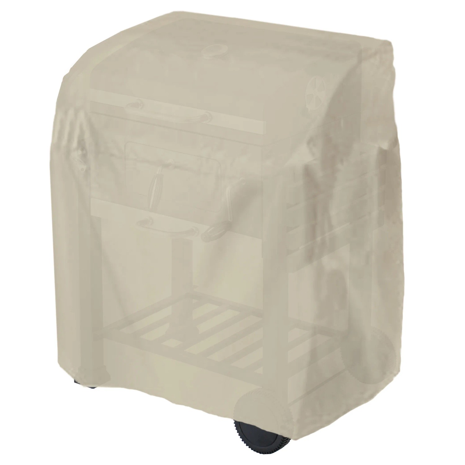 Beige tepro Abdeckhaube für Grillwagen, klein, schützt vor Wettereinflüssen.