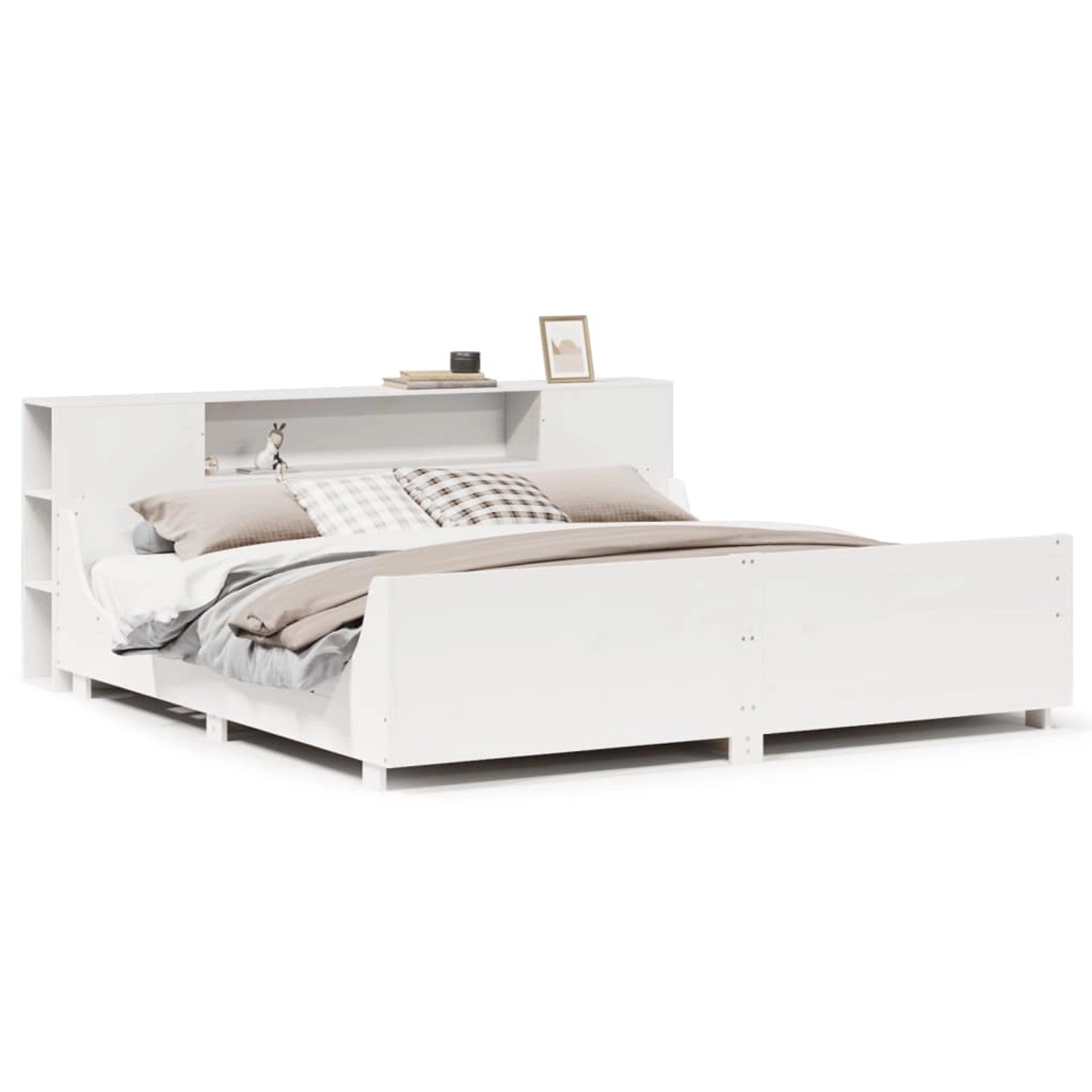 vidaXL Massivholzbett ohne Matratze Weiß 200x200 cm Kiefernholz 3323756 günstig online kaufen