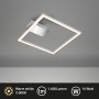 Brilo LED-Deckenleuchte Nici, silberfarben, quadratisch, warmweißes Licht.
