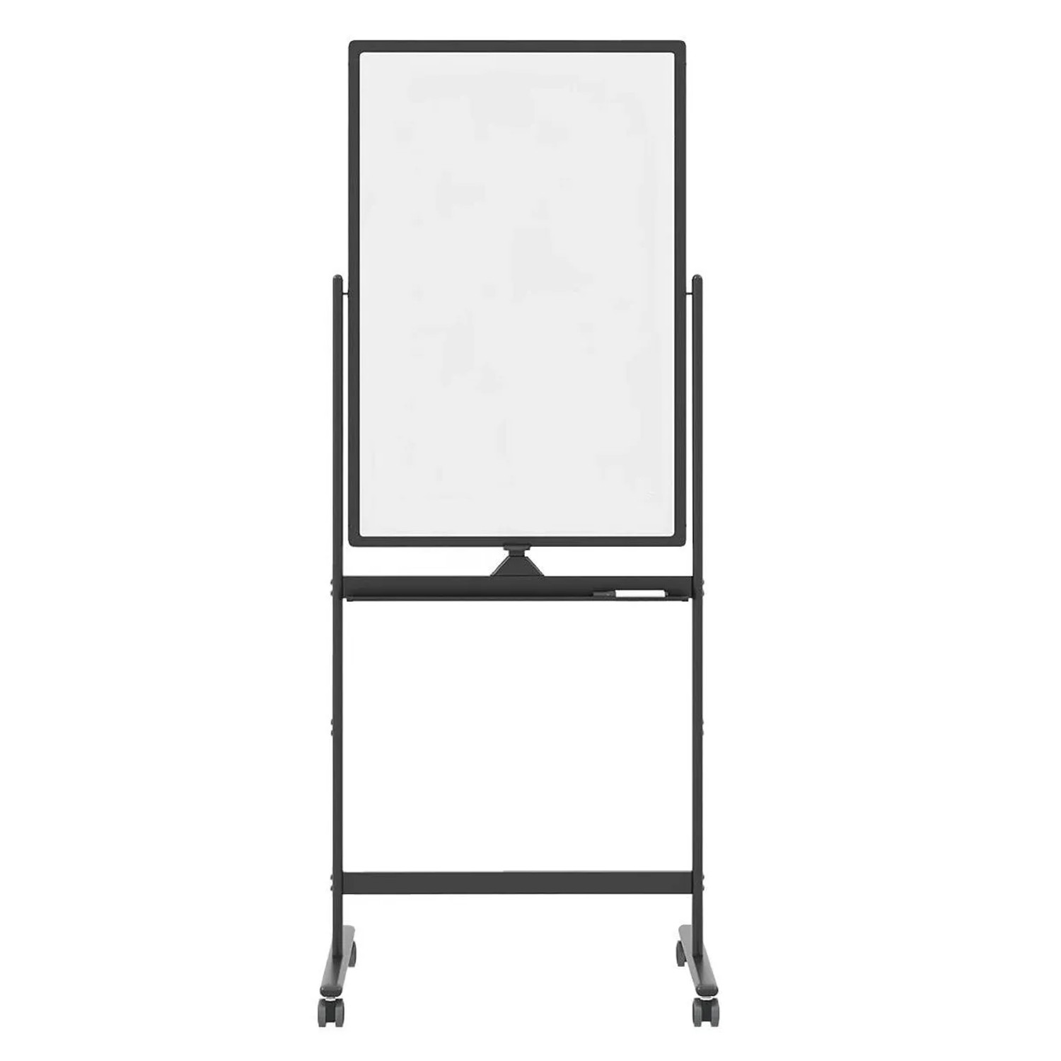 Costway Doppelseitiges Mobiles Whiteboard mit Rollen Schwarz 60 x 90 cm