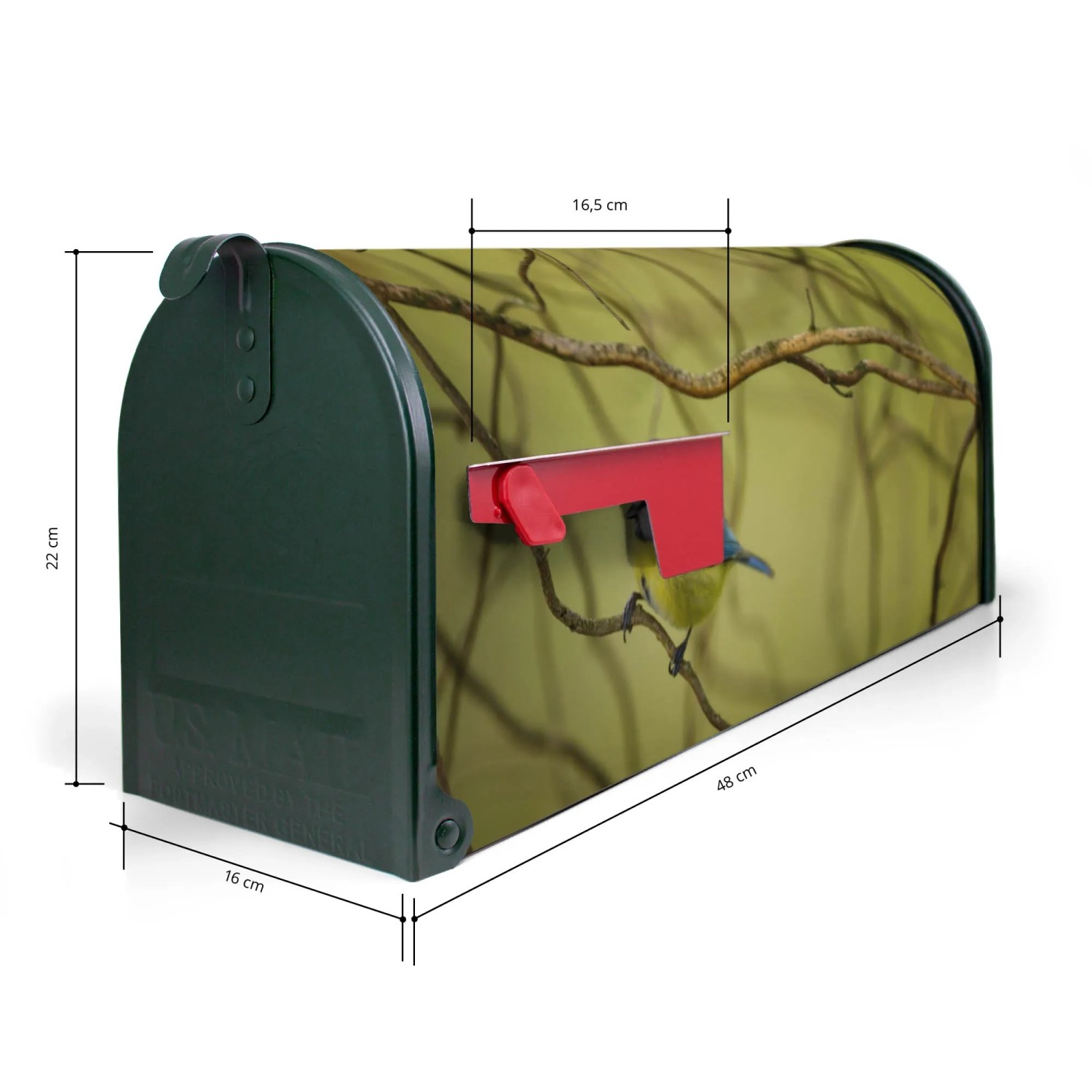 Produktbild von Banjado Amerikanischer Briefkasten Schwarz 48x22x16cm US Mailbox Letterbox Postkasten Stahl Pulverbeschichtet Motiv Dornen Aus Eis
