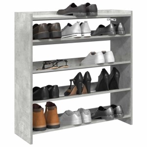 vidaXL Schuhregal Betongrau 80x25x81 cm Holzwerkstoff 859908