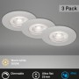 Brilo LED-Einbauleuchten Kulana, 3er-Set, dimmbar, chrom-matt. Ideal für Bad, IP44.