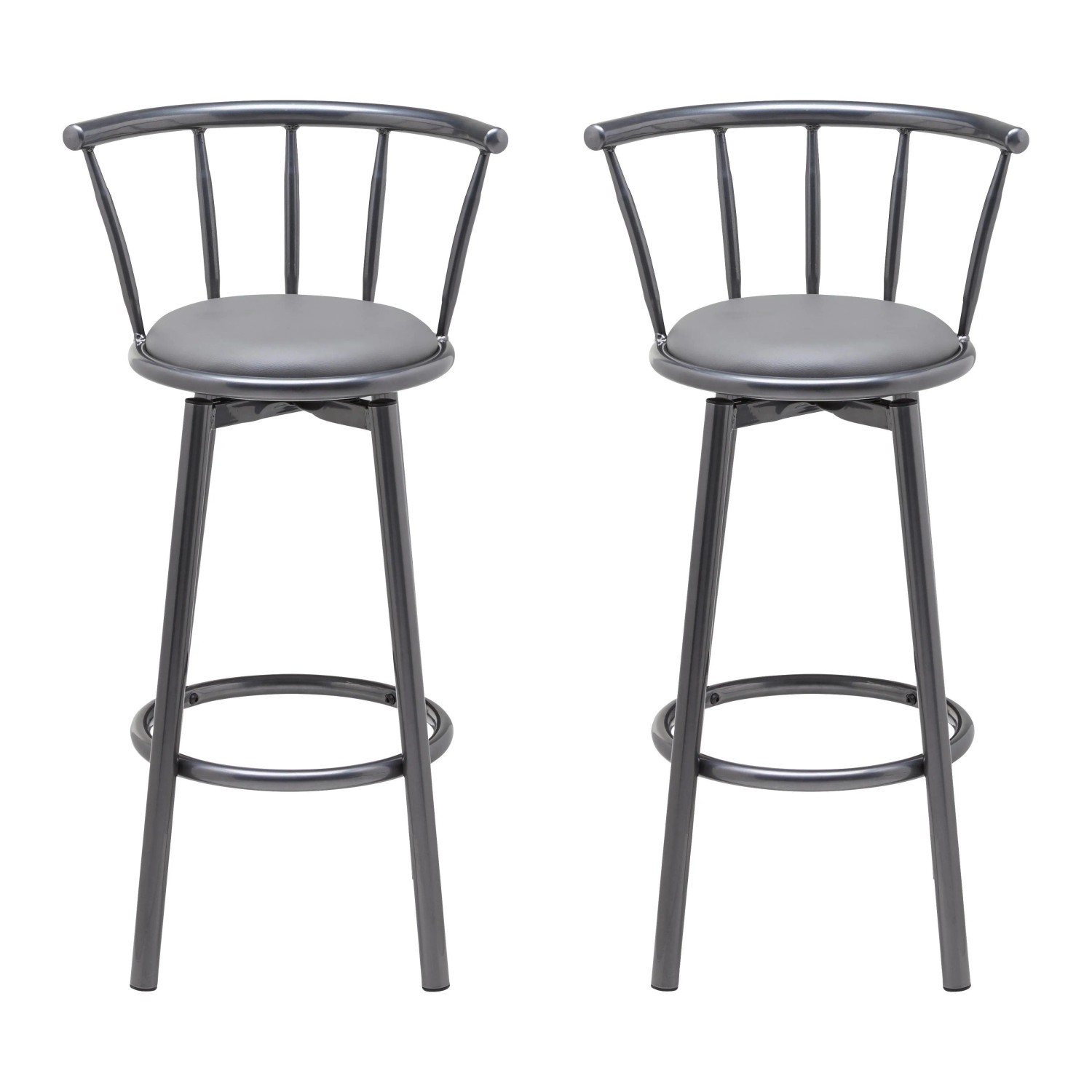 Bessagi Home Barhocker-Set Fabio Grau Lederlook Gepolstert