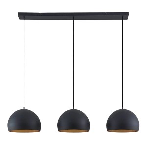 Lindby Pendelleuchte Tarjei 9627347 Modern in Schwarz aus Metall 3-flammig E27 Wohnzimmerleuchte