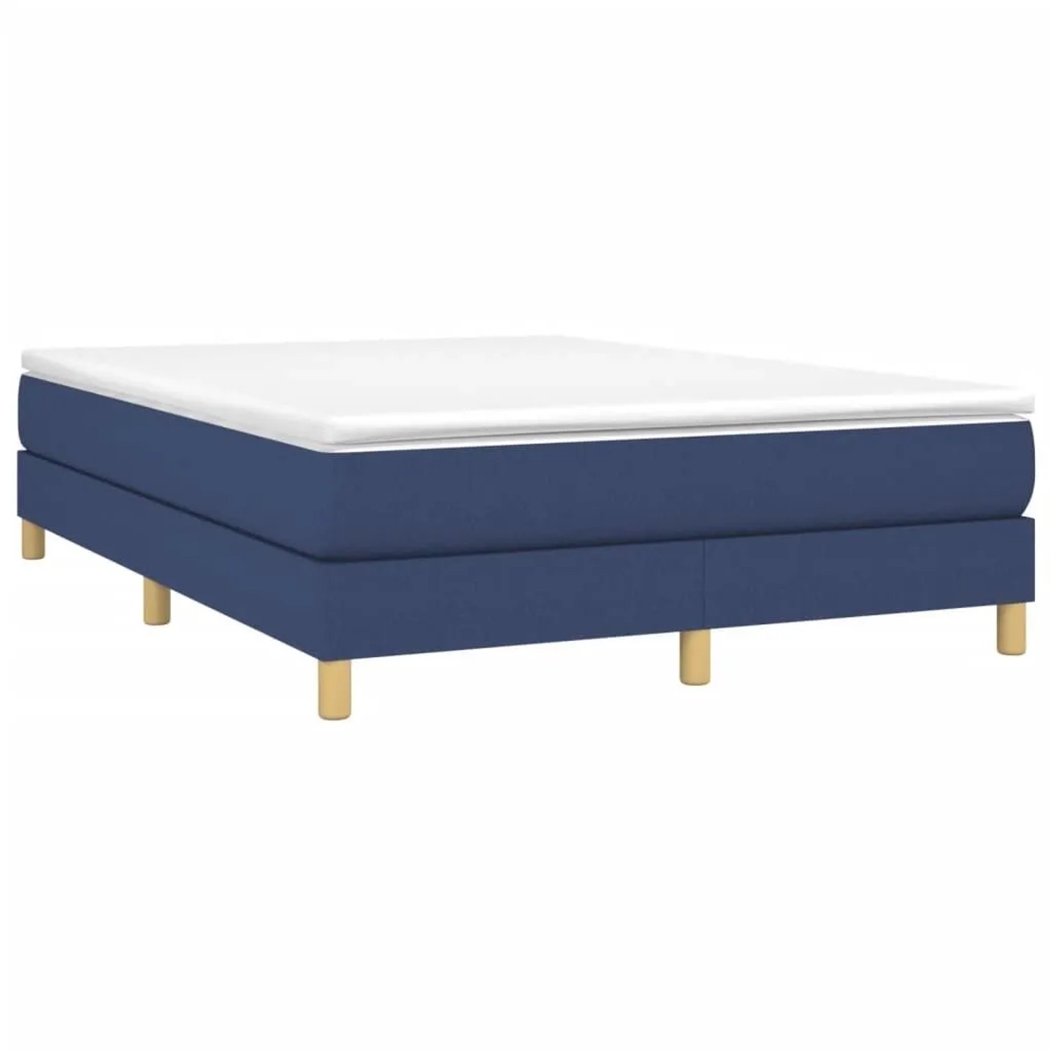 vidaXL Boxspringbett mit Matratze Blau 140x200 cm Stoff 3144181 günstig online kaufen