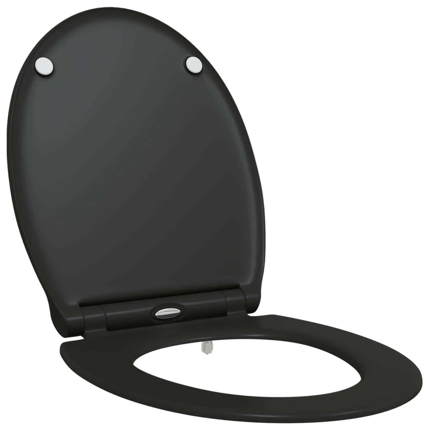 vidaXL Toilettensitz Schwarz 47 x 37,5 x 3,8 cm Duroplast 42002364