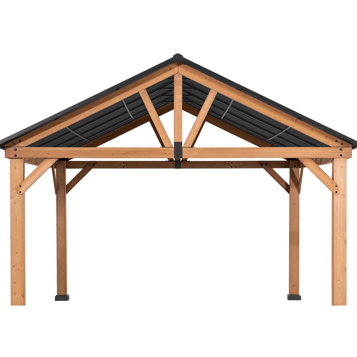 Sunjoy Gazebo Tödi Zedernholz 399 cm x 335 cm Anthrazit günstig online kaufen