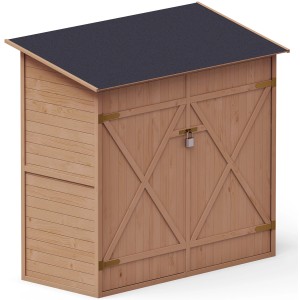 Upyard Garten-Werkzeugschuppen aus Holz, imprägniert, 150x70 cm, mit Doppeltür und abschließbar.