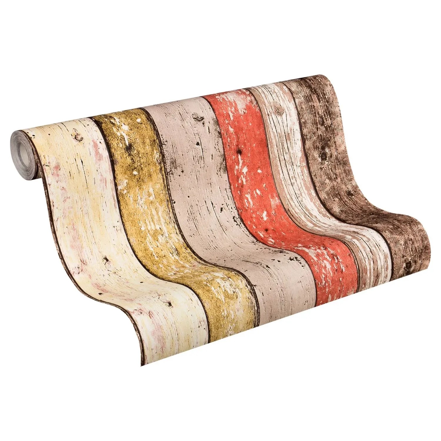 AS-Creation A.S. Création Tapete Holzoptik Braun Rot Und Beige 53 Cm X 10, 05 M As-895127
