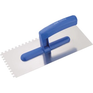 LUX Glättekelle Classic, 270 mm, mit 6x6 mm Zahnung für Fliesenleger- und Putzarbeiten.