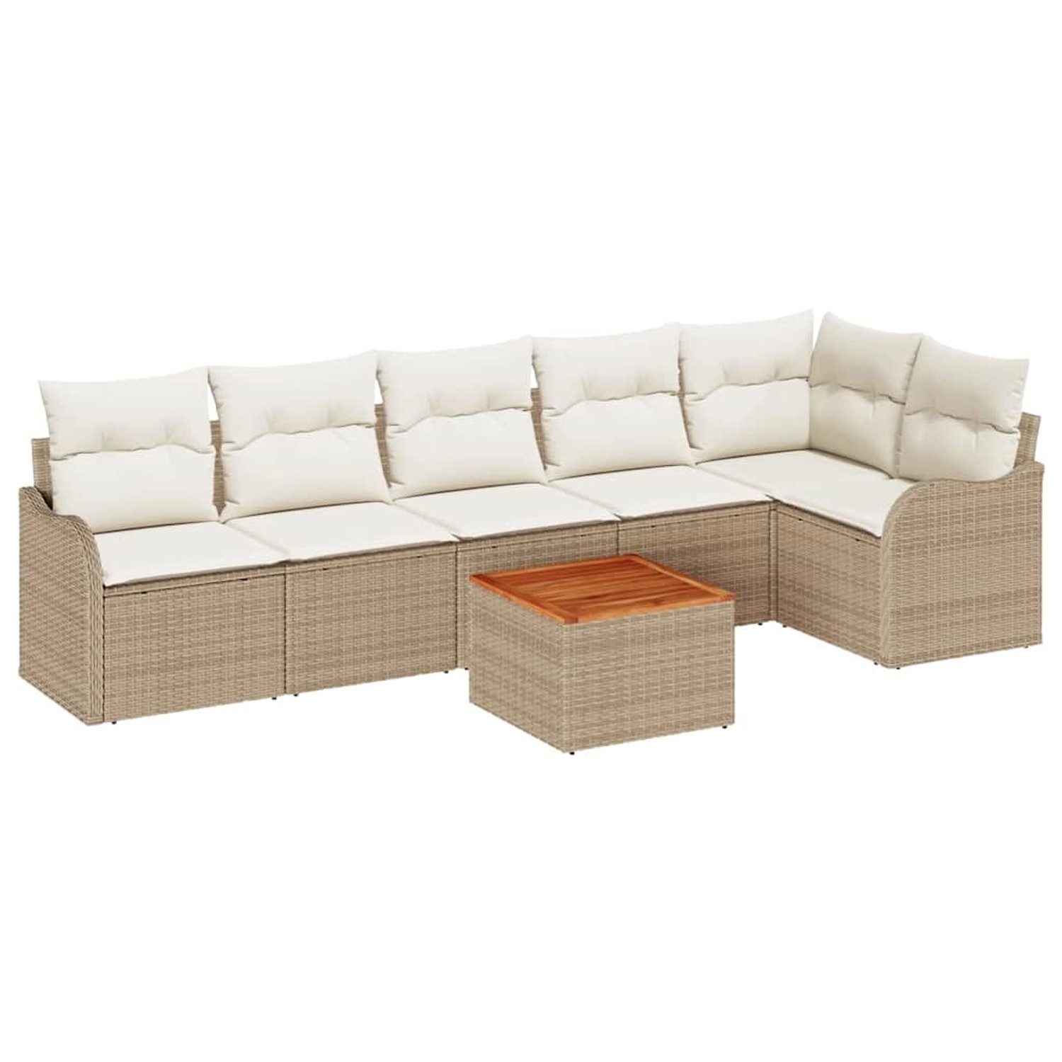 vidaXL Garten-Sofa-Set 7-Tlg Beige Weiß 3356132 günstig online kaufen