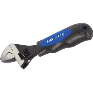 LUX Rollgabelschlüssel mit ergonomischem Griff aus Kunststoff und verstellbarem Kopf.