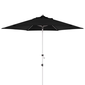 Schwarzer Doppler Marktschirm Expert, Ø 306 cm, mit Kurbelmechanik. Sonnenschirm für Garten und Balkon.