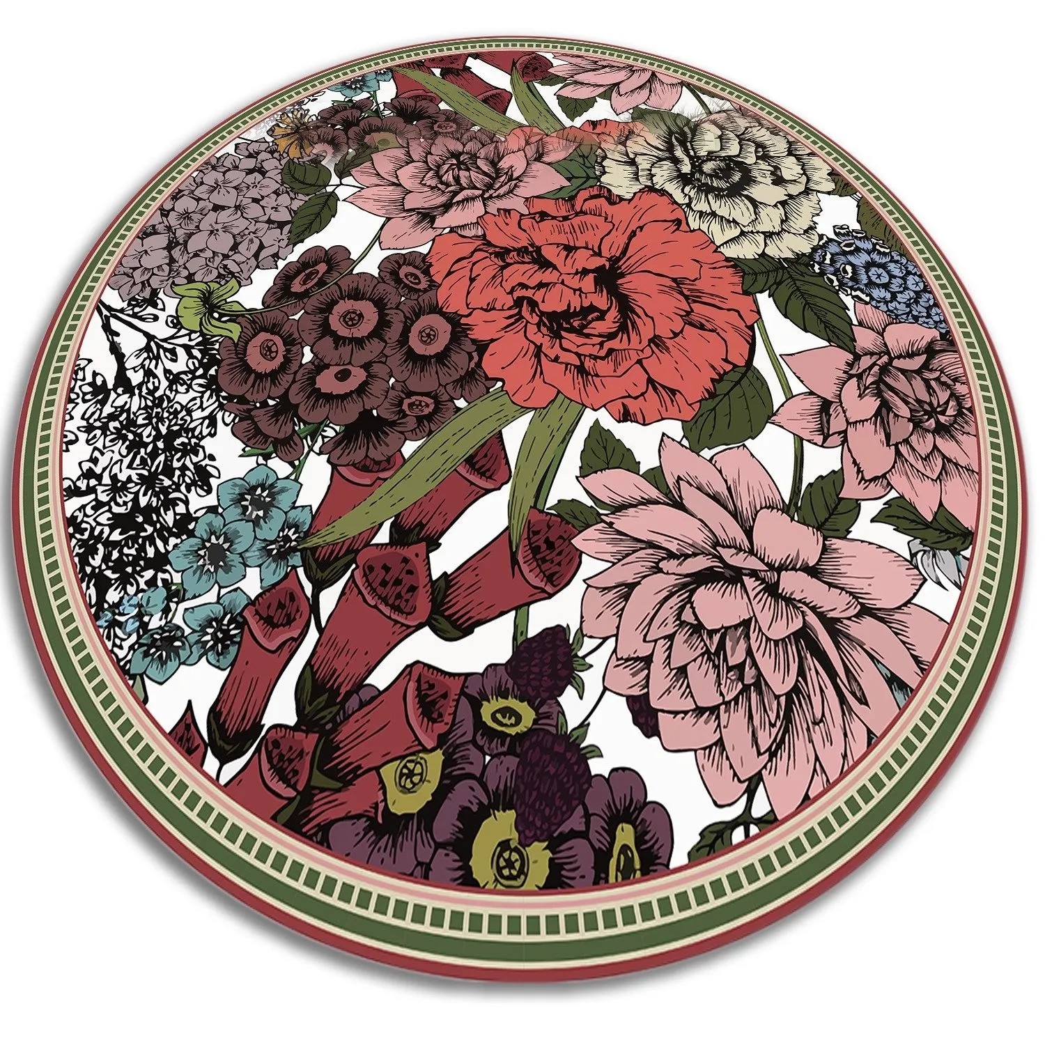 Tulup Teppich Verschiedene Blumen Vinyl Vloerkleed 80x80 cm Rot PVC Mat Tap günstig online kaufen