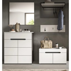 Inn.Furn Garderoben-Set 5-teilig in Weiß und Grau 175 cm Cooper