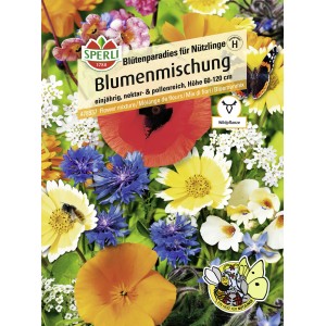 Sperli Blumenmischung "Blütenparadies für Nützlinge" mit bunten Sommerblumen.