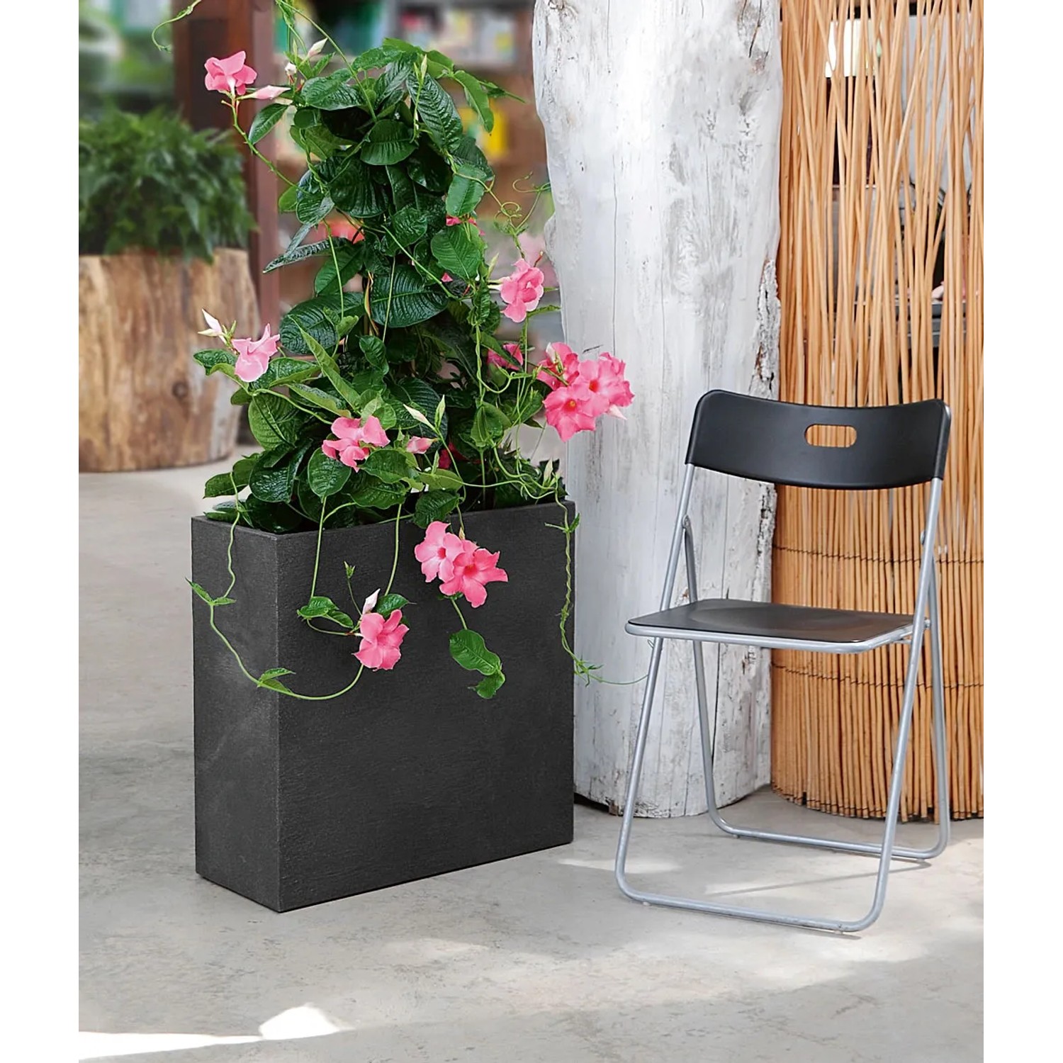 Geli Pflanzkübel Raumteiler Kubus 60 cm x 26 cm x 60 cm Anthrazit