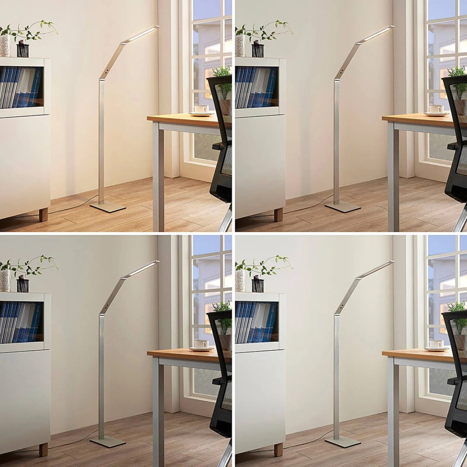 Lucande LED Stehlampe Nicano 9621660 Dimmbar Modern in Alu aus Aluminium 1-flammig Arbeitszimmerleuchte_5