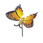Deko-Gartenstecker Schmetterling, 45 cm, gelb-schwarz, mit beweglichen Flügeln.