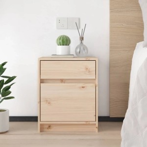 2er Set Nachttische aus Kiefernholz, 40x31x50 cm. Holz Nachttisch mit Schubladen.