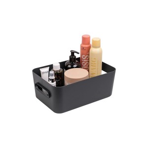 SmartStore Aufbewahrungskorb Comfort M in Dunkelblau mit diversen Badartikeln.