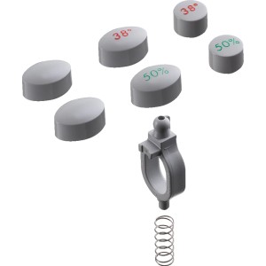 Hansgrohe Druckknopf Set für Ecostat 1001 Thermostat Aufputz, grau. Ersatzteil.