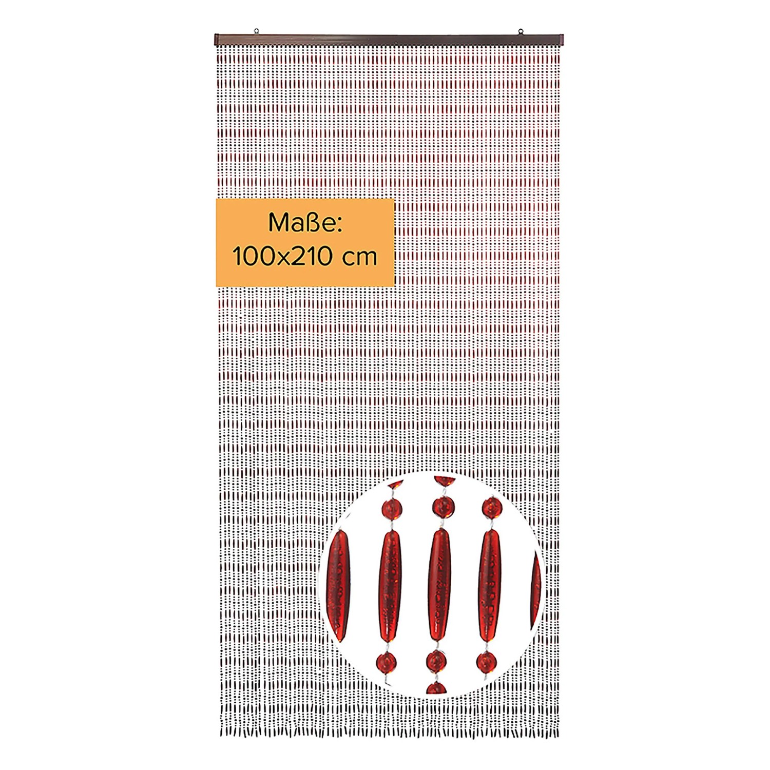 Kobolo Türvorhang AMBER, braun transparent, 80 Stränge, 100x210 cm, als Dekoartikel und Insektenschutz.