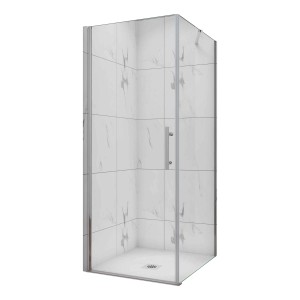 Duschparadies Höhe 185cm Duschkabine 70x76cm Duschtür Schwintür mit Seitenwand 6mm Easyclean ESG