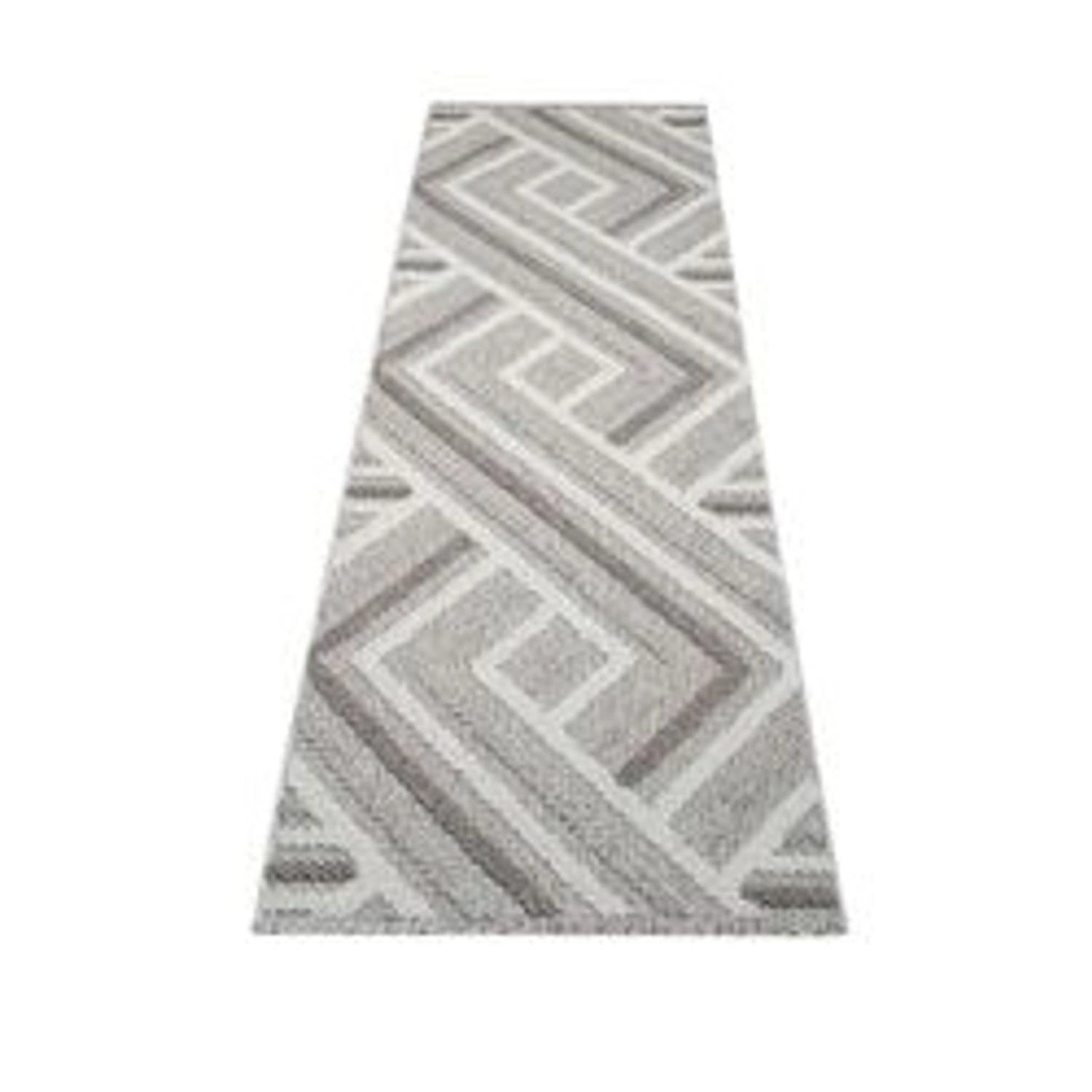 payé Teppich Linda 7590 Kurzflor 80x300 cm Beige Geo-Muster günstig online kaufen