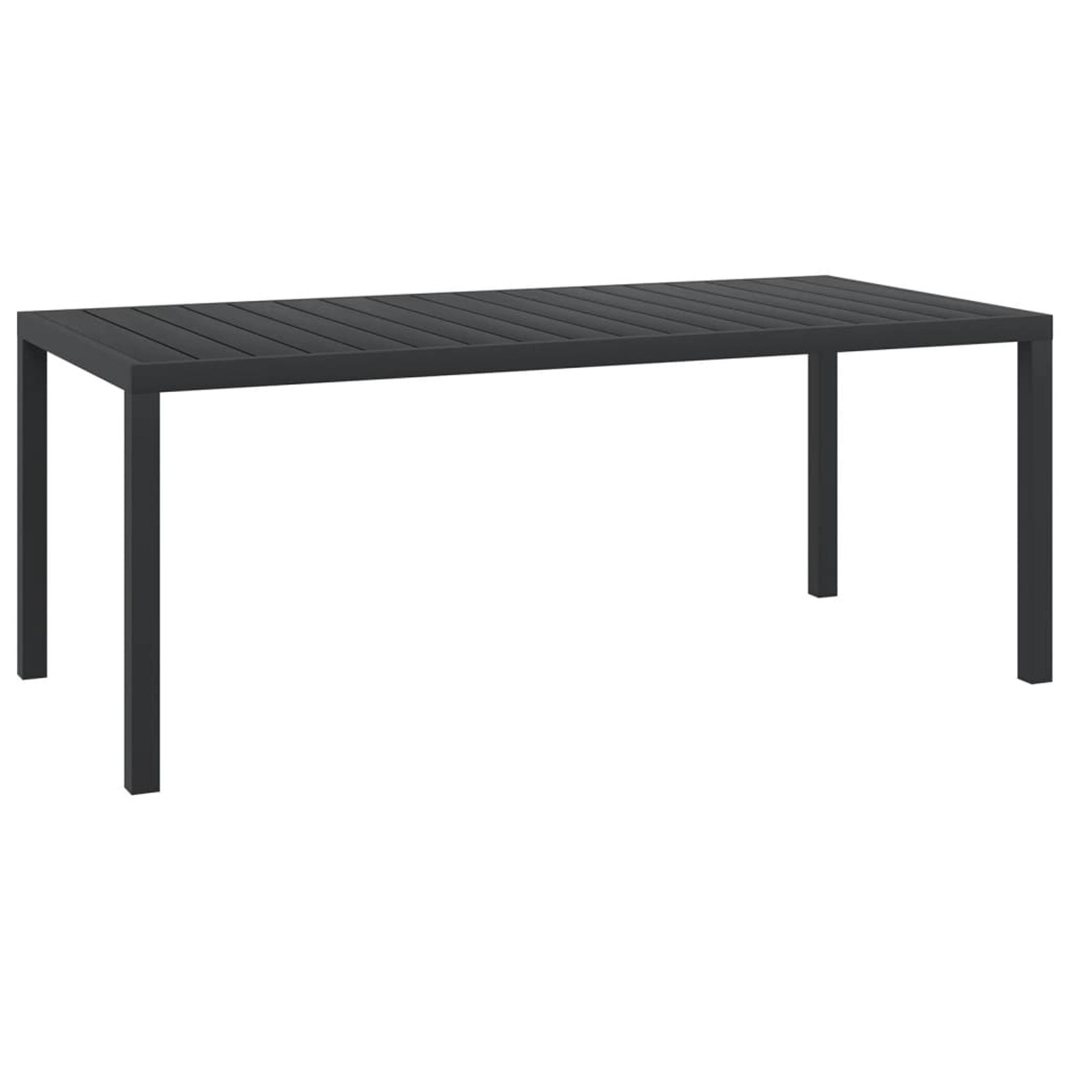 Thumbnail - vidaXL Gartentisch Schwarz 185x90x74 cm Aluminium und WPC 42792