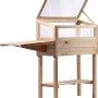 Frühbeet Tisch mit Ablage (Größe M) aus Holz mit geöffnetem Polycarbonat-Aufsatz und ausgeklapptem Tisch.