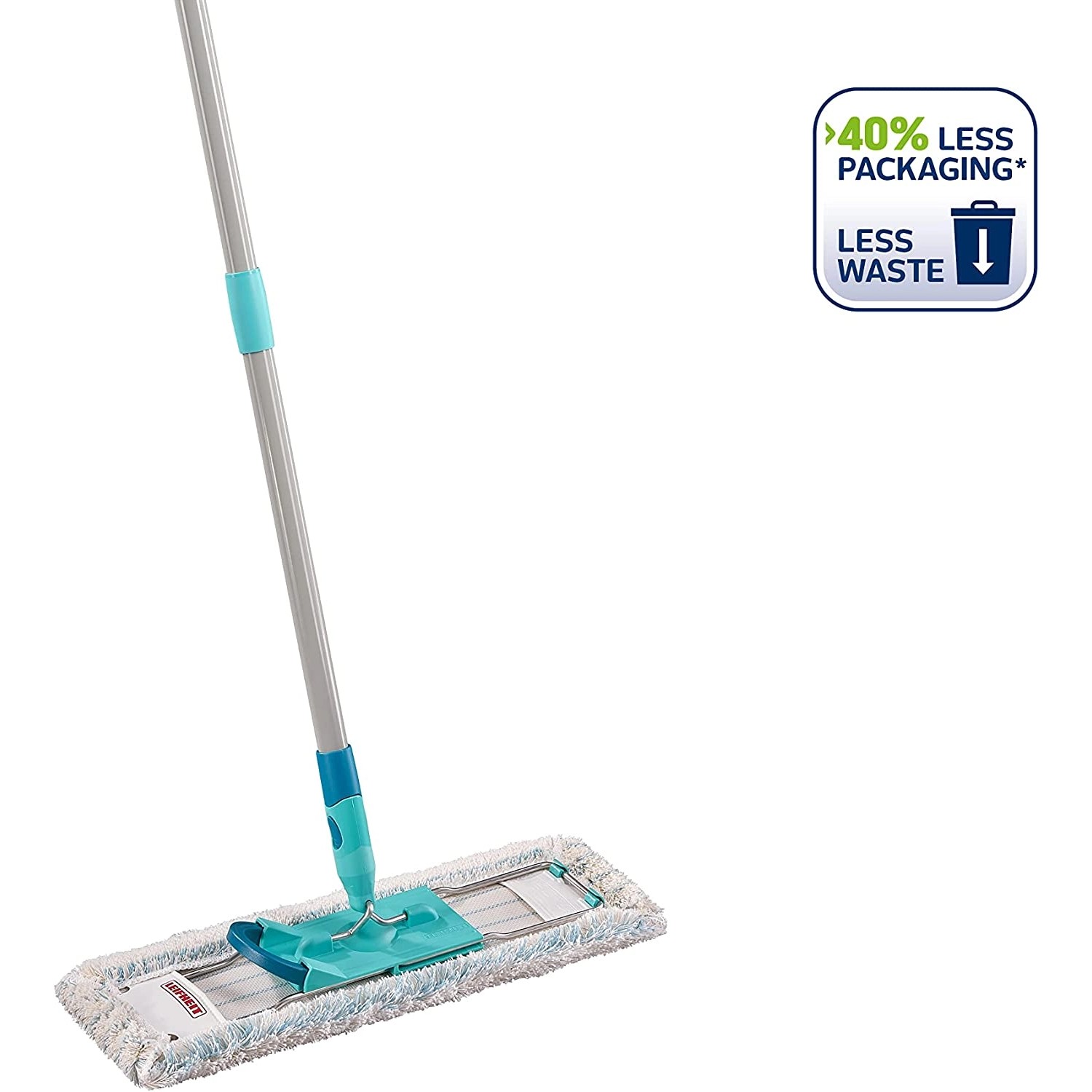 Leifheit Bodenwischer Profi XL für Fliesen und Steinböden mit Baumwollbezug und Stahlstiel.
