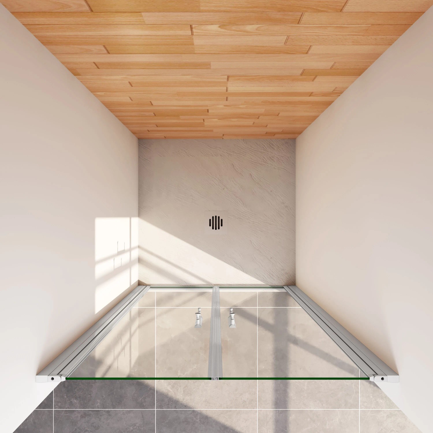 AICA Doppeltür 80x185cm, mattgraue Duschabtrennung mit Pendeltür aus ESG Sicherheitsglas.