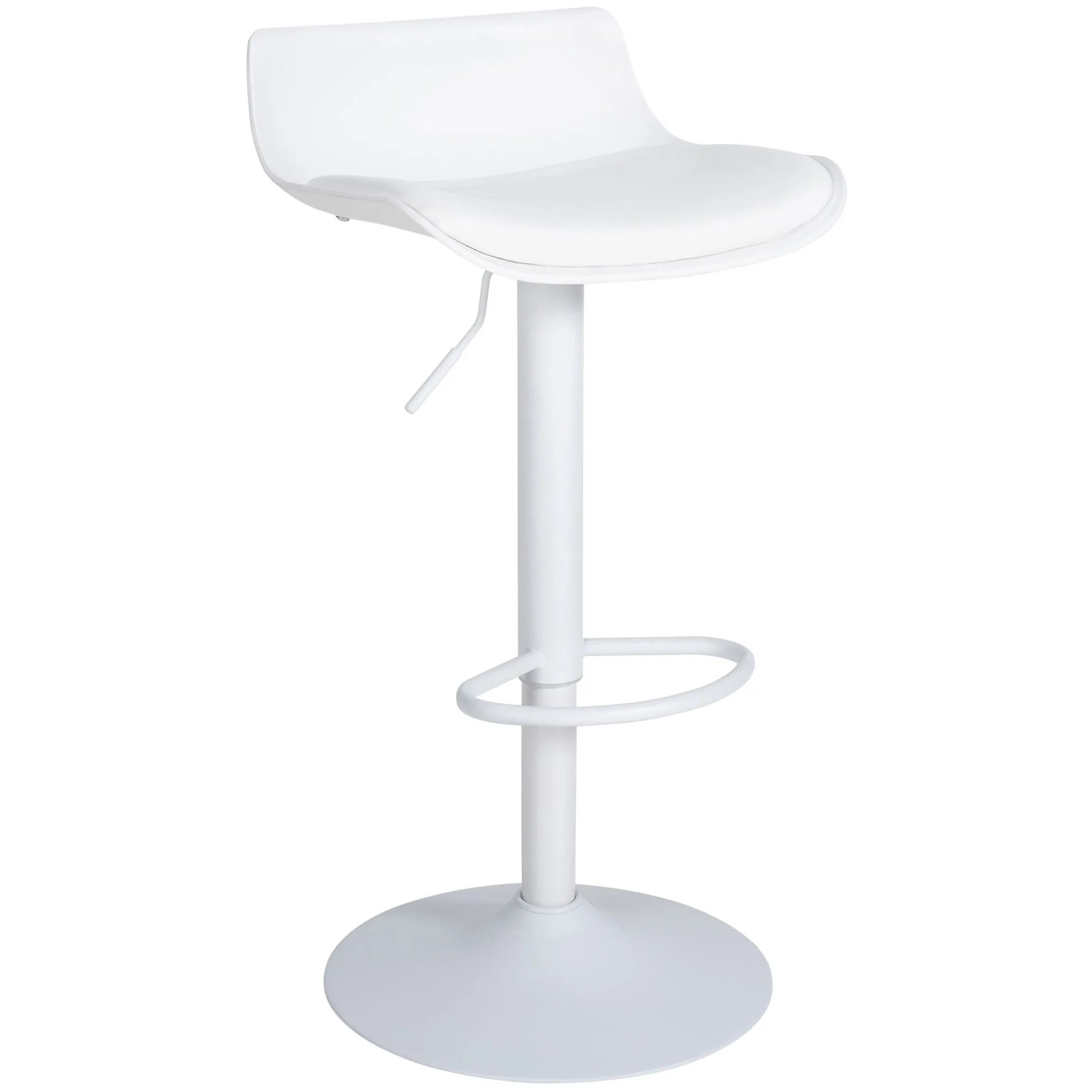 DELUKE Barhocker Höhenverstellbar Weiß JUTO Kunstleder 68,5-94x43x44cm Barhocker Mit Lehne Tresenhocker Barstuhl Thekenhocker
