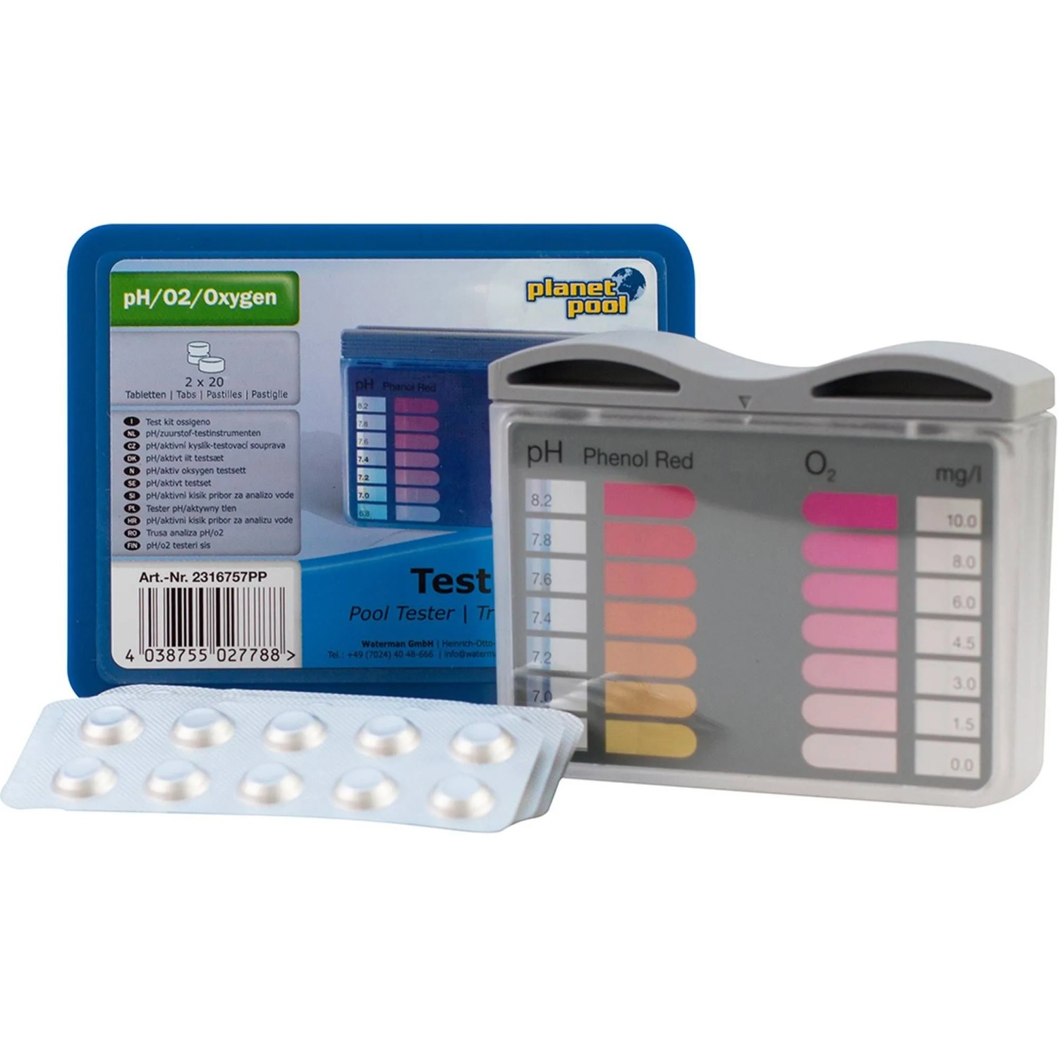 Planet Pool pH und Sauerstoff Testbesteck mit je 20 Tabletten