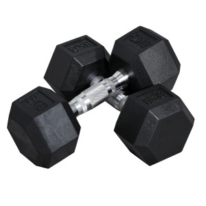 HOMCOM Hantelset, 2x8 kg, Sechseck-Design, gerändelter Griff, ideal für Fitness & Krafttraining.