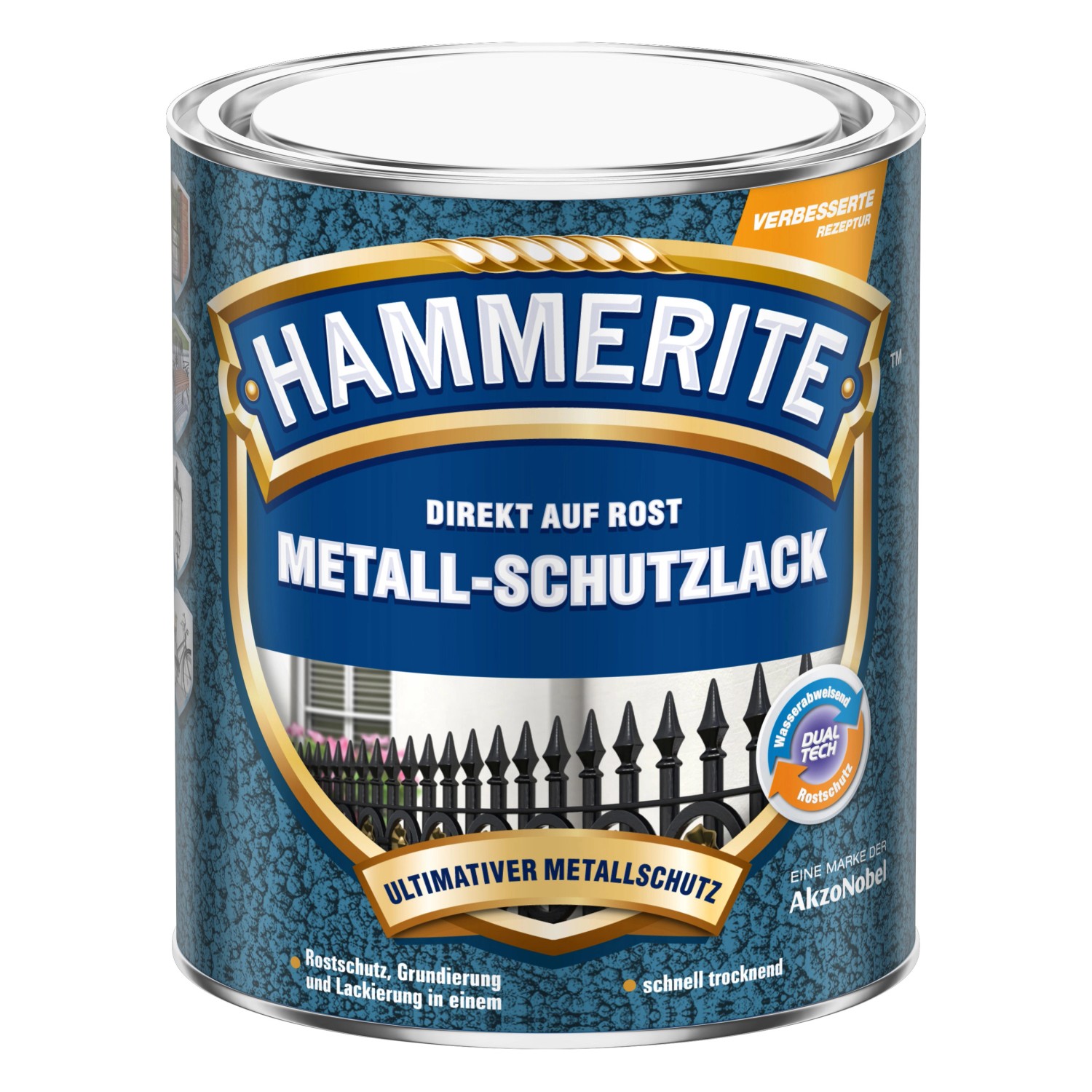 Hammerite Metall-Schutzlack Dunkelblau Hammerschlag 250 ml