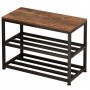 Rebiko Schuhschrank Mit Sitzfläche Großes Regal Im Industrial-loft-stil Retro Holz 62 Cm