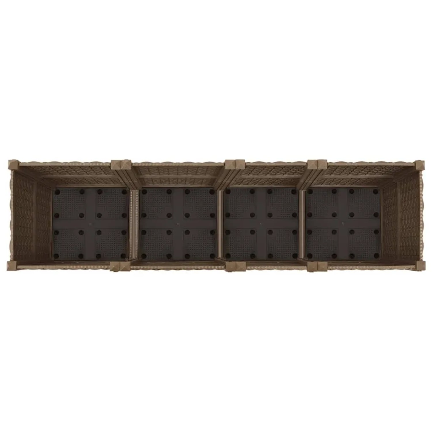 furnicato Hochbeet, 160x40x38 cm, Polypropylen, braun, Ansicht von oben.