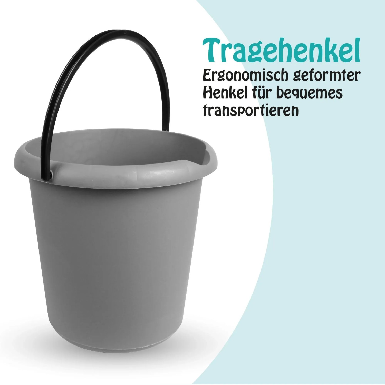 ProHome Eimer 5 Liter Kunststoffbügel Anthrazit 3er Pack_2