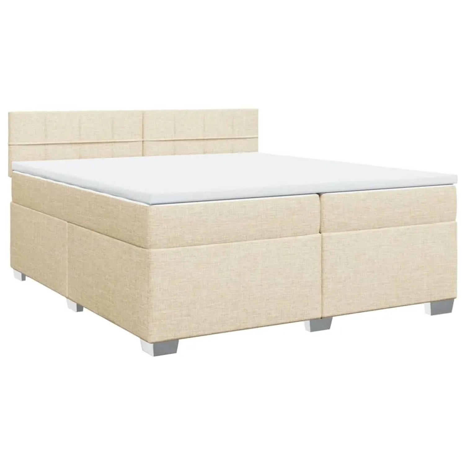 vidaXL Boxspringbett mit Matratze Creme 200x200 cm Stoff 3286000 günstig online kaufen