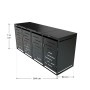Juskys Mülltonnenbox Arel für 4 Tonnen, Metall, abschließbar, mit Belüftung und Maßangaben.