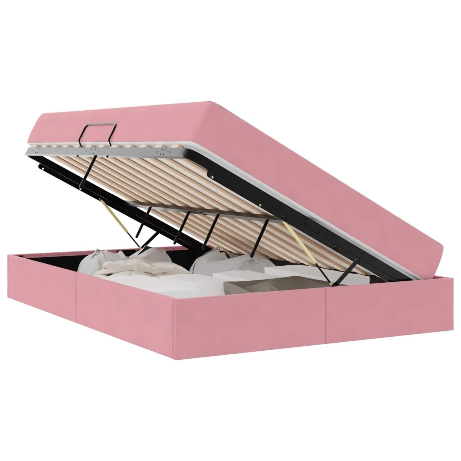 vidaXL Stauraumbett mit Matratze Rosa 140 x 200 cm Samt 3399729 günstig online kaufen