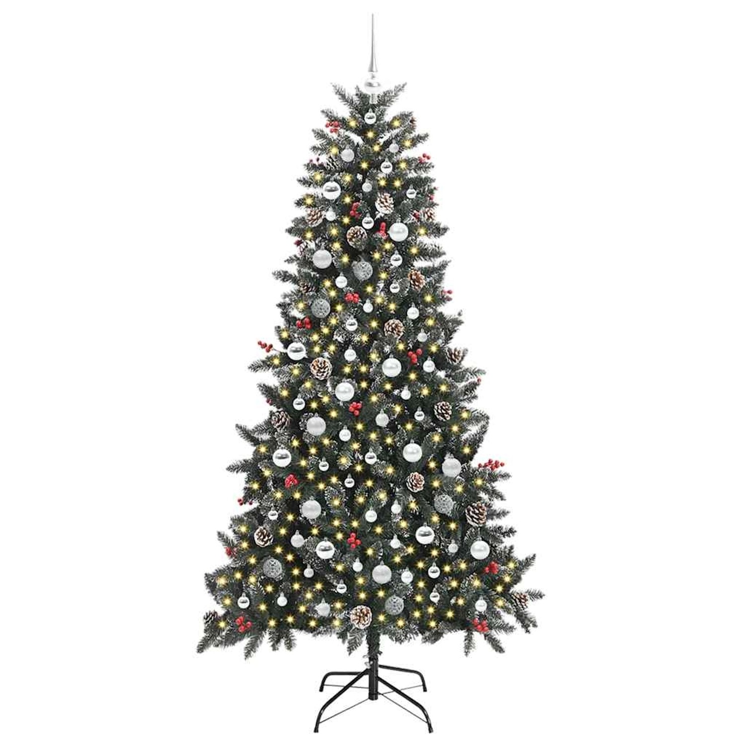 vidaXL Künstlicher Weihnachtsbaum mit 300 LEDs Grün 114 x 114 x 210 cm 3395897