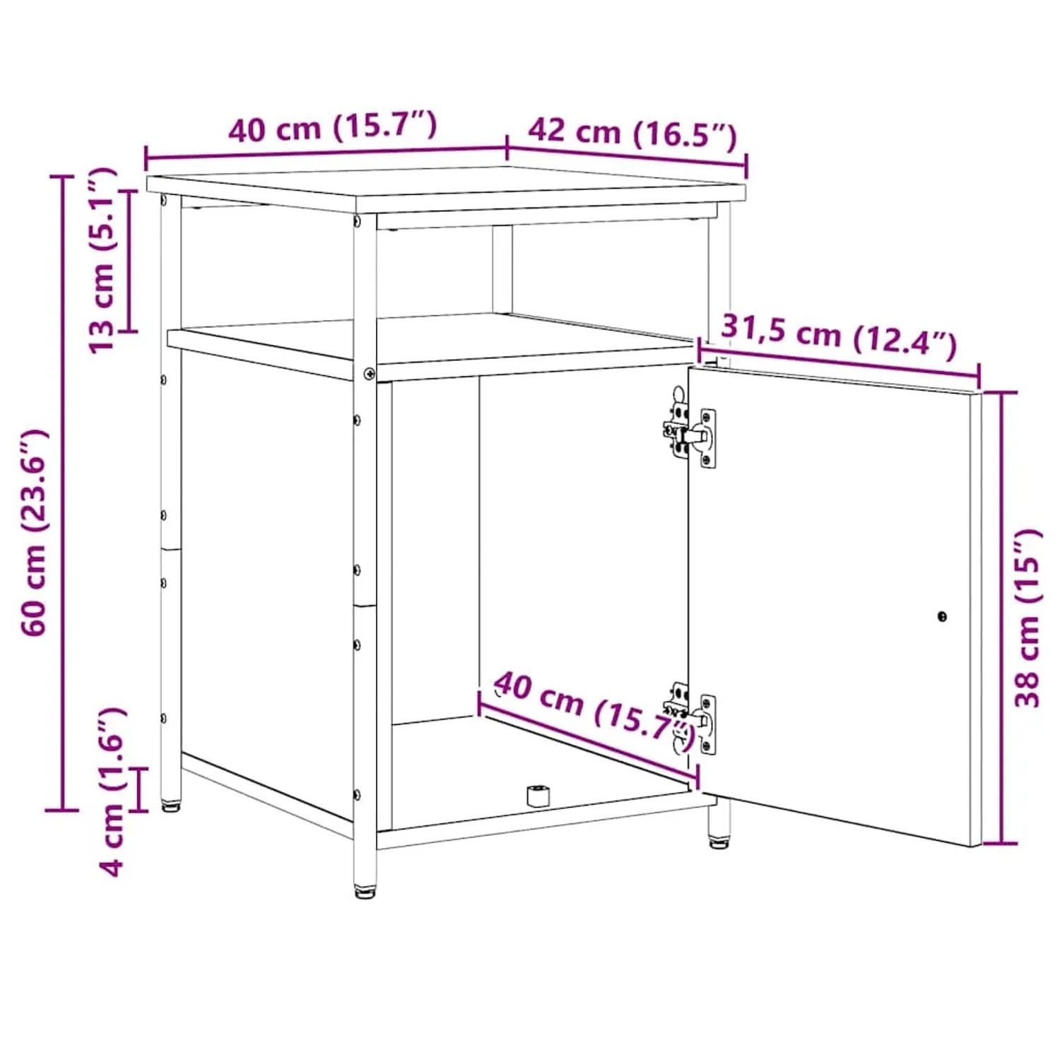 vidaXL Nachttisch Altholz Holzwerkstoff 879501_13