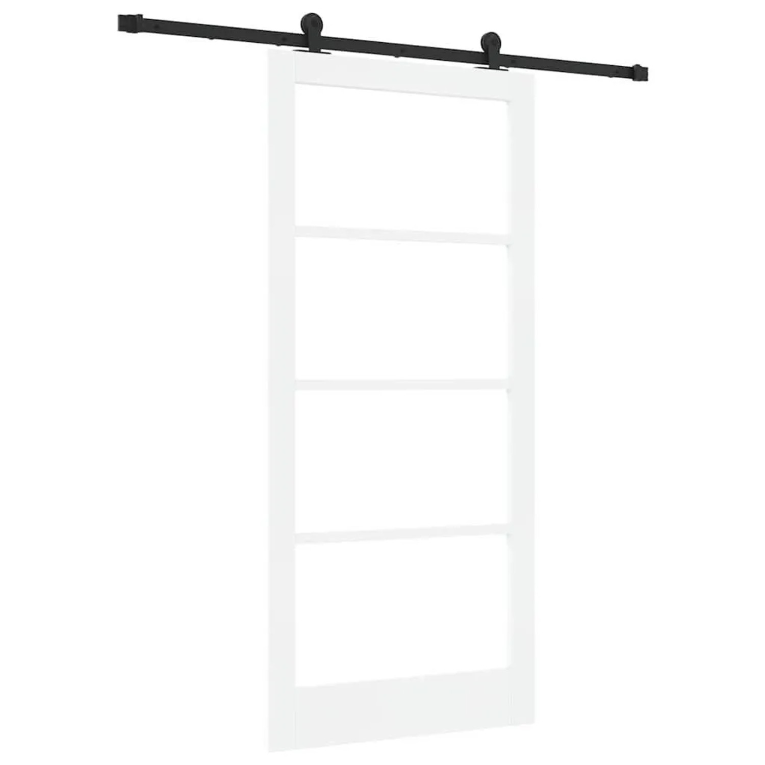 vidaXL Schiebetür ORKDAL Weiß und Schwarz 93 x 202 cm 3332008
