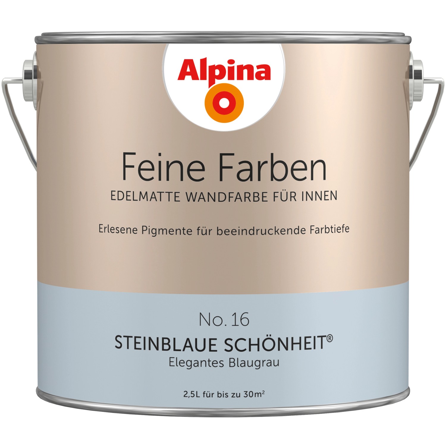 Alpina Feine Farben No. 16 Steinblaue Schönheit® Blau-Grau edelmatt 2,5 l